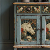 Art Nouveau Botanical William Morris Art Unicorn Seidenpapier