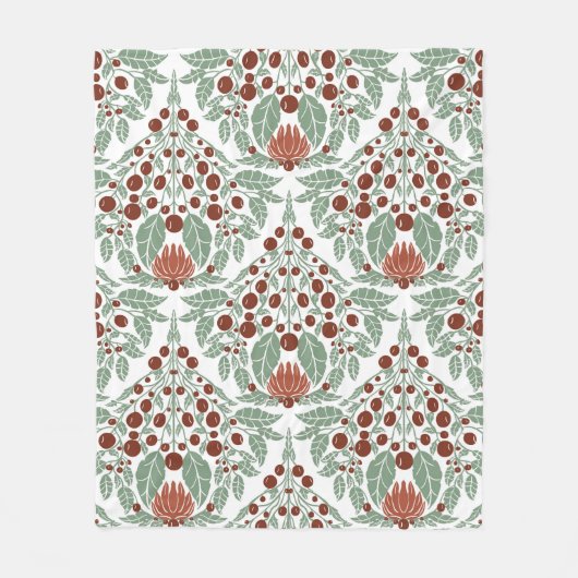 Art Nouveau Botanisch-Vintage Blumenbügel Fleecedecke (Vorderseite)