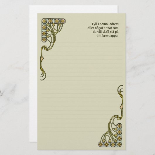 Art Nouveau Brevpapper CC0404 Stationery Briefpapier (Vorne/Hinten)