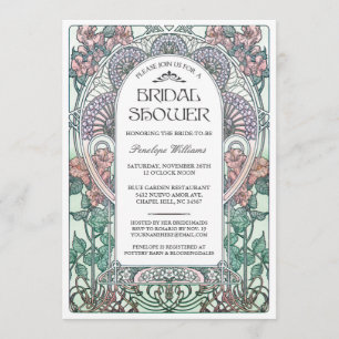 Art Nouveau Bridal Shower Einladungen V.03