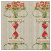 Art Nouveau Brooch Rose und Herz Stoff (Nahaufnahme)