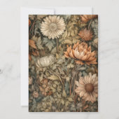 Art Nouveau Brown William Morris Floral Wedding Einladung (Rückseite)