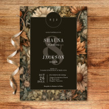 Art Nouveau Brown William Morris Floral Wedding