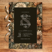 Art Nouveau Brown William Morris Floral Wedding Einladung