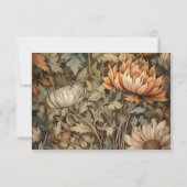 Art Nouveau Brown William Morris Floral Wedding Save The Date (Rückseite)