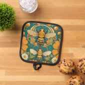 Art Nouveau Bumble Bee Pot Holder Topflappen (Oben Unten)