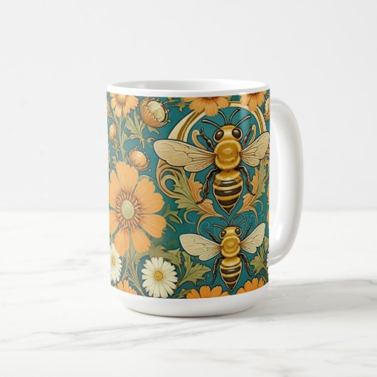 Art Nouveau Bumble Bee Tasse (VorderseiteRechts)