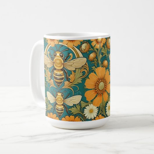 Art Nouveau Bumble Bee Tasse (Vorderseite Links)