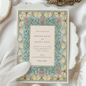 Art Nouveau Butterfly and Clover Wedding Einladung