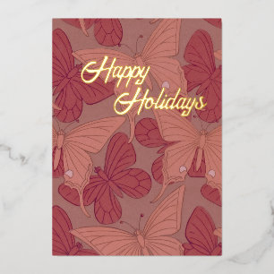 Art Nouveau Butterfly Card (Foil) Folien Feiertagskarte