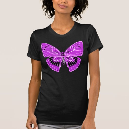 Art Nouveau Butterfly Lila T-Shirt (Vorderseite)