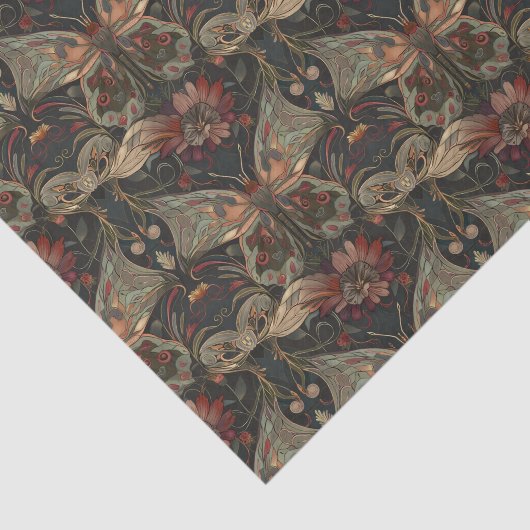 Art Nouveau Butterfly Moth Seidenpapier (Ausschnitt)