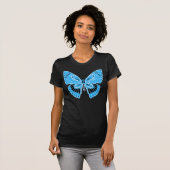 Art Nouveau Butterfly Türkis Blau T-Shirt (Vorne ganz)