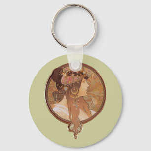 Art Nouveau - Byzantine Head, The Brunette Schlüsselanhänger