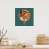 Art Nouveau - Byzantinischer Kopf, das Brünette Po Poster (Küche)