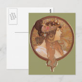 Art Nouveau - Byzantinischer Leiter, der Brünette Postkarte (Vorne/Hinten)