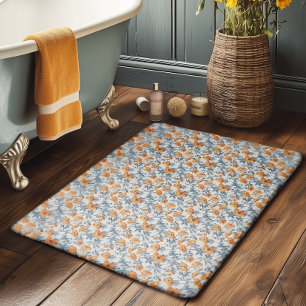Art Nouveau California Poppies Navy Banded Badematte
