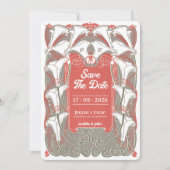 Art Nouveau Calla Lily Elegante Save the Date Einladung (Vorderseite)