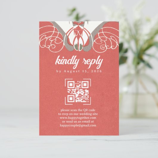 Art Nouveau Calla Lily Elegante UAWG RSVP Karte (Stehend Vorderseite)