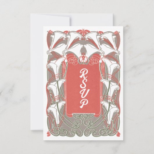 Art Nouveau Calla Lily Elegante UAWG RSVP Karte (Rückseite)