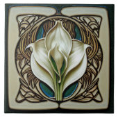 Art Nouveau Calla Lily Symmetrie Fliese (Vorderseite)
