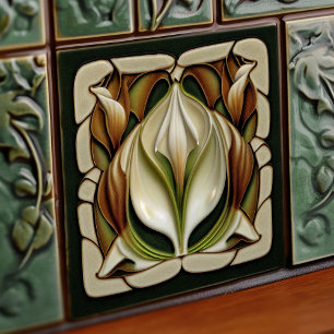 Art Nouveau Calla Lily Symmetrie Fliese