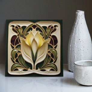 Art Nouveau Calla Lily Symmetrie Fliese