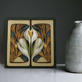 Art Nouveau Calla Lily Symmetrie Fliese