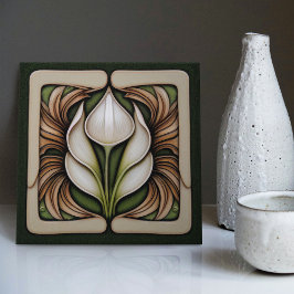 Art Nouveau Calla Lily Symmetrie Fliese