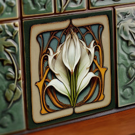Art Nouveau Calla Lily Symmetrie Fliese