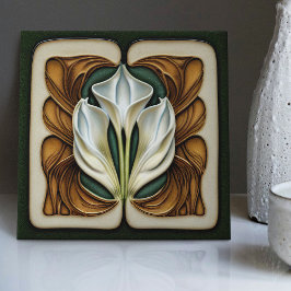 Art Nouveau Calla Lily Symmetrie Fliese
