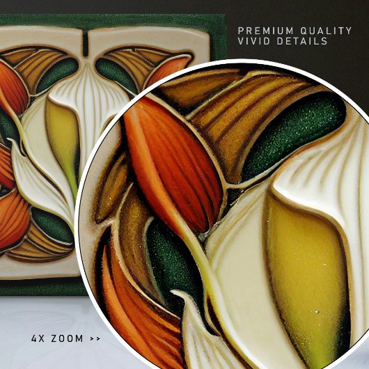 Art Nouveau Calla Lily Symmetrie Fliese