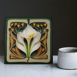 Art Nouveau Calla Lily Symmetrie Fliese