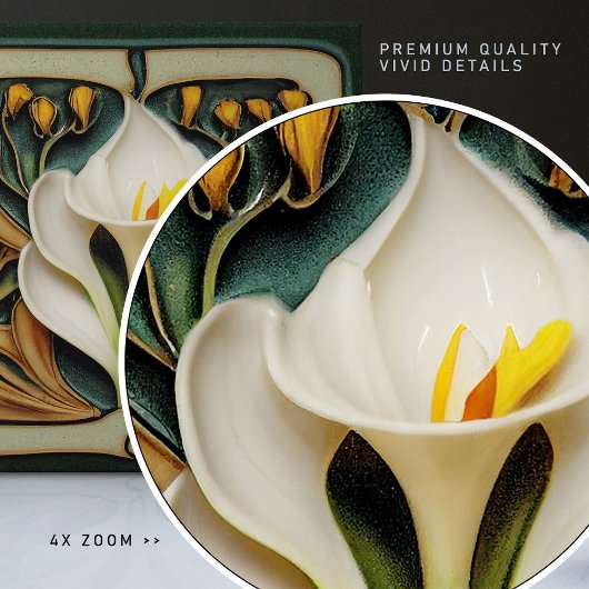 Art Nouveau Calla Lily Symmetrie Fliese