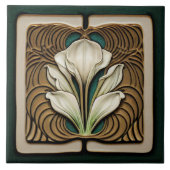 Art Nouveau Calla Lily Symmetrie Fliese (Vorderseite)