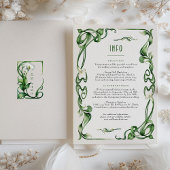 Art Nouveau Calla Lily Wedding Info Card Einladung