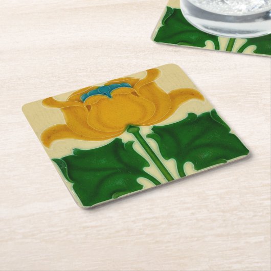 art nouveau cardboard coaster rechteckiger pappuntersetzer (angewinkelt)