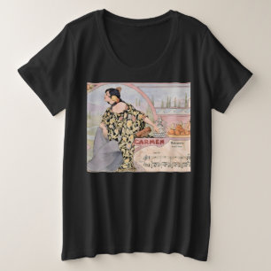 Art Nouveau Carmen Habanera Druck – Vintage Oper Große Größe T-Shirt