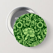 Art Nouveau Carnation Damask, Forest Green Button (Vorne & Hinten)