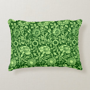 Art Nouveau Carnation Damask, Forest Green Dekokissen