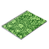 Art Nouveau Carnation Damask, Forest Green Notizblock (Linke Seite)