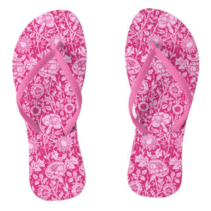 Art Nouveau Carnation Damask, Fuchsia Pink Badesandalen