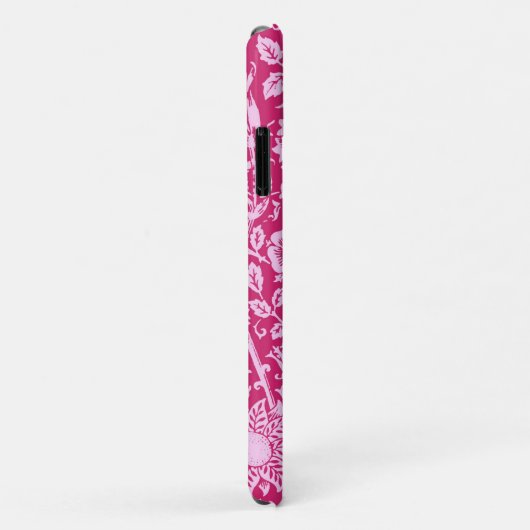 Art Nouveau Carnation Damask, Fuchsia Pink Case-Mate iPhone Hülle (Hinten/Rechts)