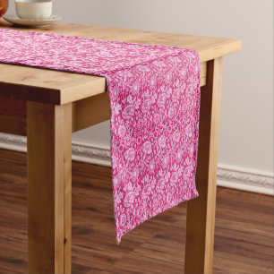 Art Nouveau Carnation Damask, Fuchsia Pink Kurzer Tischläufer