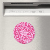 Art Nouveau Carnation Damask, Fuchsia Pink Magnet (In Situ (Geschirrspüler))
