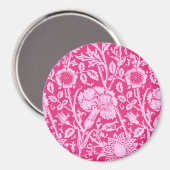 Art Nouveau Carnation Damask, Fuchsia Pink Magnet (Vorderseite/Rückseite)