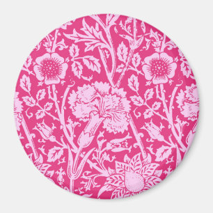 Art Nouveau Carnation Damask, Fuchsia Pink Magnet