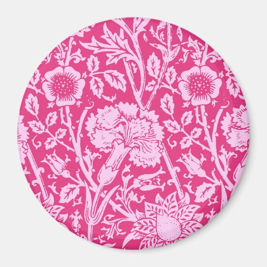 Art Nouveau Carnation Damask, Fuchsia Pink Magnet (Vorne)