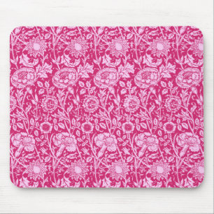 Art Nouveau Carnation Damask, Fuchsia Pink Mousepad