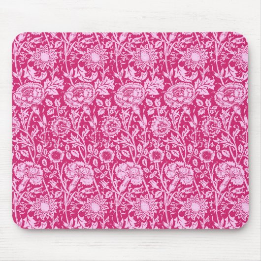 Art Nouveau Carnation Damask, Fuchsia Pink Mousepad (Vorne)